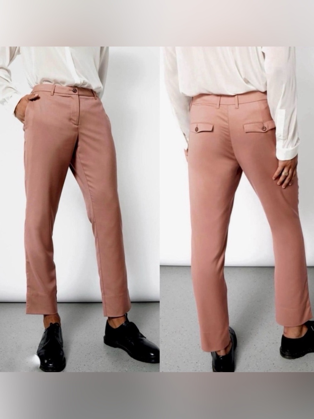 Wildfang The Empower Trouser Pants Women’s Rose Brown Slim Straight NWT - Picture 2 of 4